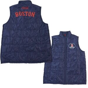 Boston Red Sox Coca Cola Puffer Vest‎ Men M Navy Boston Strong  Patriots SGA 25